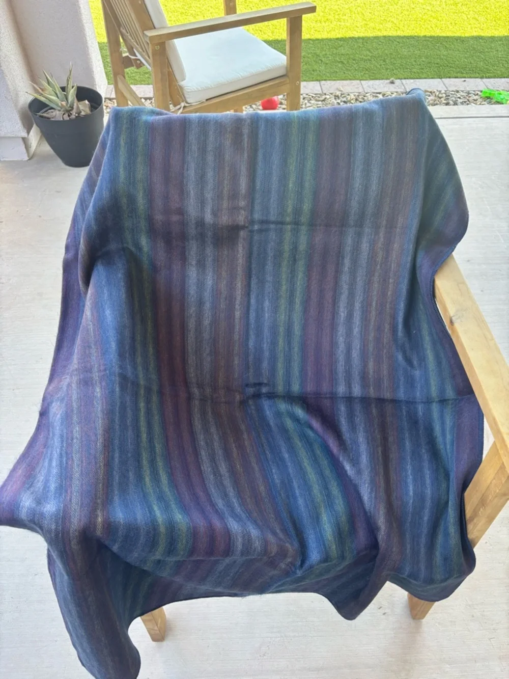 New Alpaca Striped Wool Throw Blanket